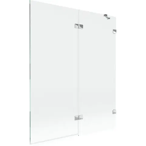 Sprchové dvere MEXEN/S - Lunar vaňová zástena 2-krídlová pravá 140 x 150, transparent, chróm 897-140-100-01-00-P