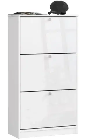 Botníky Moderný, dizajnový botník LUISA60, biely lesk