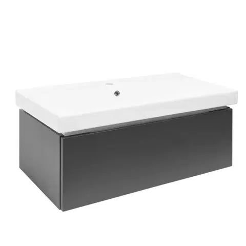 Kúpeľňový nábytok Kúpeľňová skrinka s umývadlom SAT Feel 100x30x46 cm antracit mat SATFEEL100ANTU1 SATFEEL100ANTU1