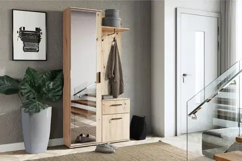 Predsieňové zostavy Predsieň so zrkadlom NORA, dub artisan 