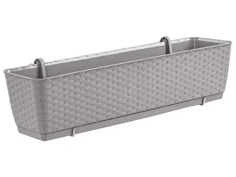 Kvetináče a truhlíky NABBI DRL500PW plastový balkónový kvetináč 49,2 cm mocca