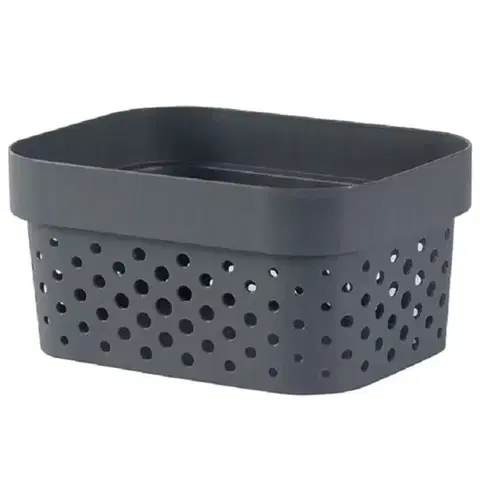 Vybavenie a dekorácie bytu Úložný box zdobený  Infinity recyklovaný 1,4l tmavosivý 25