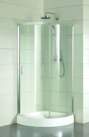 Vane OLSEN SPA - Sprchovací kút Albatera - Farba rámu zásteny - Hliník leštený, Rozmer A - 90, Rozmer B - 90, Vanička HL - Vanička z liateho mramoru, Výplň - Číre bezpečnostné sklo - 4 mm BCALB90CC + VANKALB83N