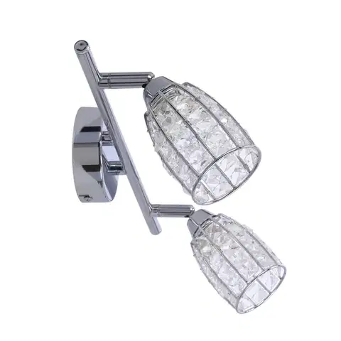 Stropná svetla Stropná lampa Shiba chrómový pásik 2x15W g9 priehľadné tienidlo