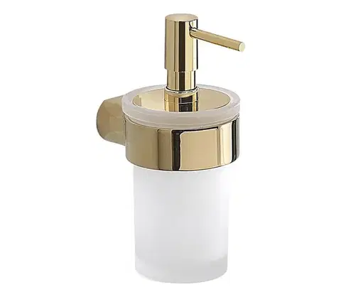 Svietidlá Gedy - Nástenný dávkovač mydla PIRENEI 110 ml mliečne sklo/zlatá PI8187