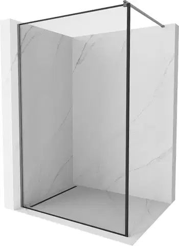 Sprchové dvere MEXEN/S - Kyoto Sprchová zástena WALK-IN 60 x 200, čierny vzor 8 mm, grafit kartáčovaná 800-060-101-66-70