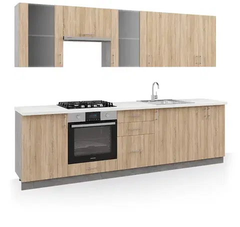 Kuchynské linky FORESTA kuchynská linka 270, dub Truffle/betón