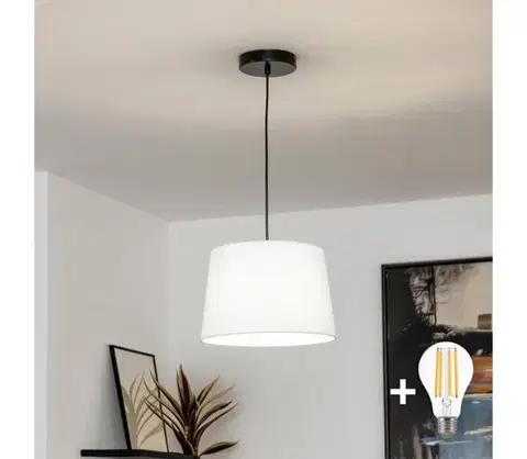 Svietidlá BRILAGI - LED závesný luster na lanku CERIA 1xE27/40W/230V pr. 30 cm biela BG3987+EG781035