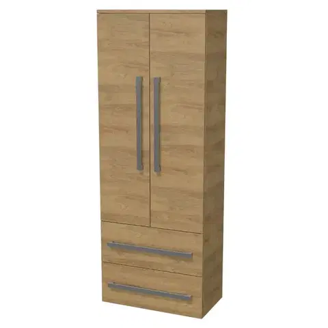 Kúpeľňový nábytok Kúpeľňová skrinka vysoká SAT Cube Way 60x163x33 cm dub Hickory CUBE3CHV60DH CUBE3CHV60DH