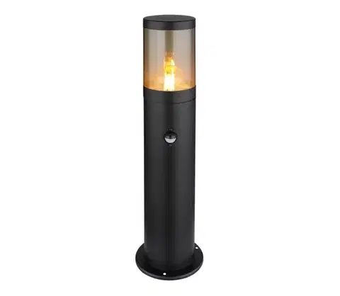 Záhradné lampy Globo 32015BSS - Vonkajšia lampa so senzorom XELOO 1xE27/60W/230V 50 cm IP44 32015BSS