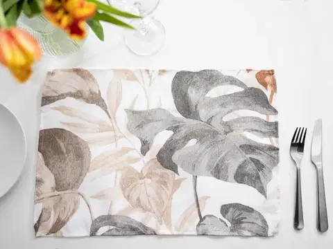 Prestieranie MKLozkoviny.sk Prestieranie Monstera – 30 x 45 cm béžová