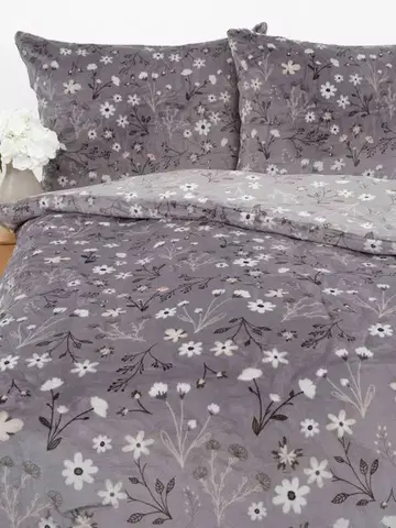 Obliečky MKLozkoviny.sk Obliečky mikroplyš Exclusive – Vanessa sivá - 140 × 200 cm - 70 x 90 cm