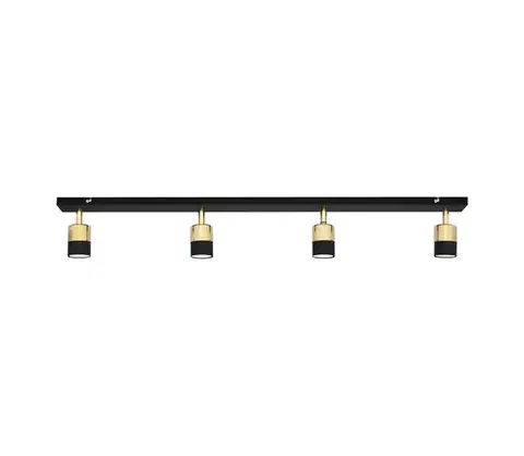 Svietidlá  LED Bodové svietidlo TUBSSON 4xGU10/4,8W/230V čierna/zlatá R-L 1166/4 BK+GO