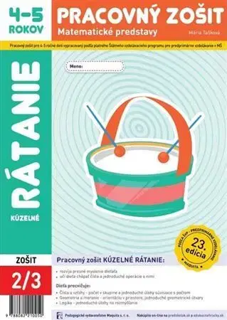 Príprava do školy, pracovné zošity Kúzelné rátanie - Pracovný zošit 4-5 rokov - Mária Tašková