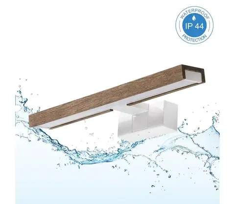 Kúpeľňové zrkadlá BRILAGI-LED Kúpeľňové osvetlenie zrkadla 3v1 WOODY MIRROR LED/8W/230V 40 cm IP44 biela/dub 8590828039259