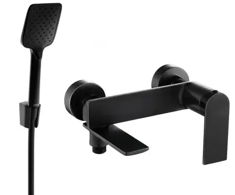 Kúpeľňové batérie MEXEN/S - Zero SET vaňová batéria s príslušenstvom R62, čierna 7113R62-70