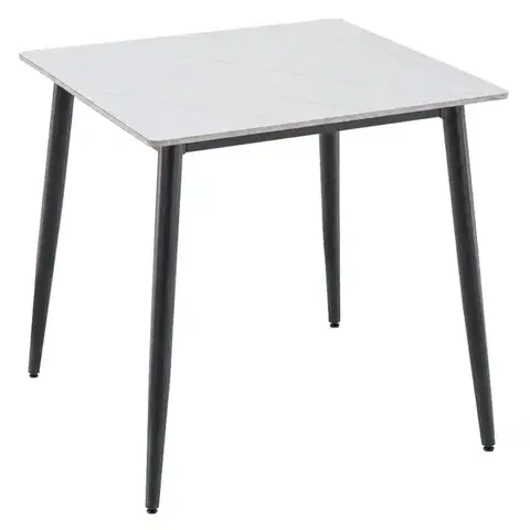 Jedálenské stoly KONDELA Florenc Typ 3 jedálenský stôl 70x70 cm biely mramor / čierna
