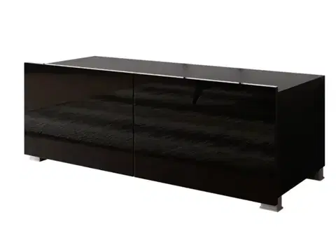 TV stolíky ArtGiB TV stolík 100 CALABRINI C-11 | čierna/čierny lesk
