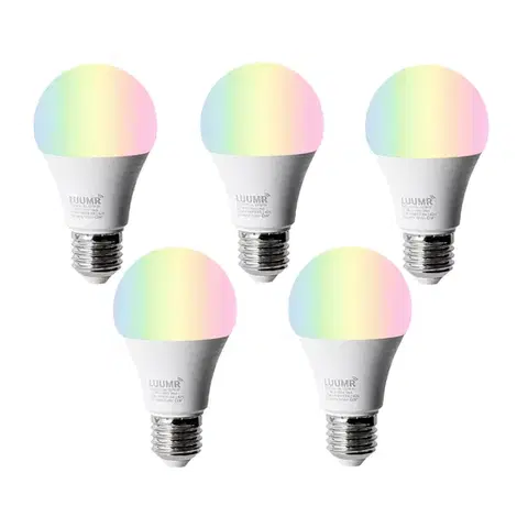 LED osvetlenie Sada 5 ks Inteligentné LED žiarovky E27 A60 matné RGBW 9W 806lm 2700-6500K