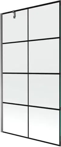 Sprchové dvere MEXEN/S - Next vaňová zástena FIX 100 x 150, čierna vzor, grafit metal 895-100-000-00-77-95