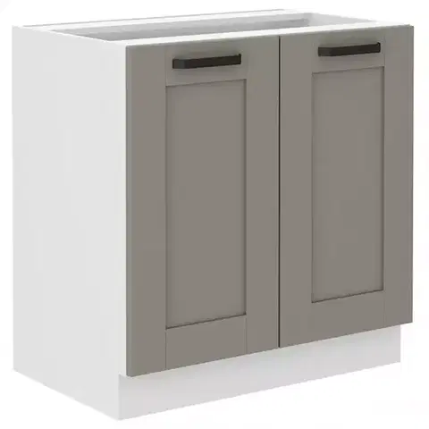Kuchynské skrinky stojace Kuchynská skrinka Luna claygrey/biela 80D 2F BB