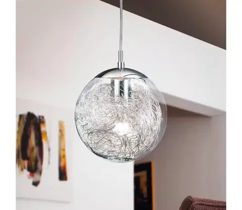 Svietidlá Eglo 93073 - Závesné svietidlo na lanku LUBERIO 1xE27/60W/230V priemer 25 cm 93073