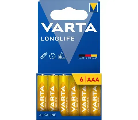 Predlžovacie káble Varta 4103101746 - 6 ks alkalické batérie LONGLIFE AAA 1,5V 4103101746