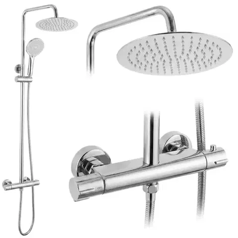 Sprchy a sprchové panely REA - Sprchová sada bez výtoku s termostatom Lungo Chrome REA-P6735
