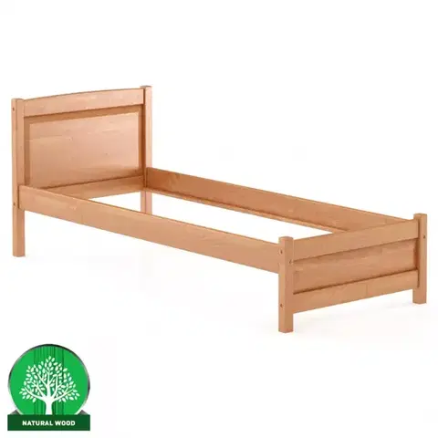 Jednolôžkové postele Posteľ borovica LK125–90x200 jelša