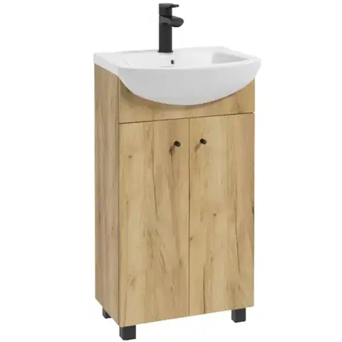 Kúpeľňové zostavy Kúpeľňový set Pik D45 skrinka s umývadlom dub craft