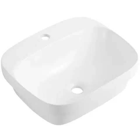 Umývadlá CERANO - Umývadlo keramické - polozápustné aj na dosku - Nera - biela lesklá - 50x42,5 CER-680352