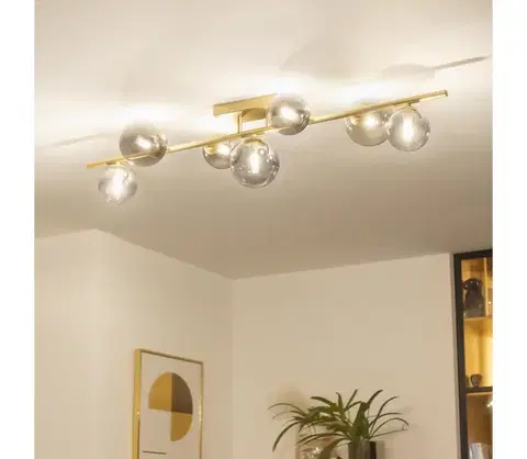 Svietidlá BRILAGI - LED Prisadený luster MILLA 7xG9/3W/230V zlatá/dymová 7010-7GS