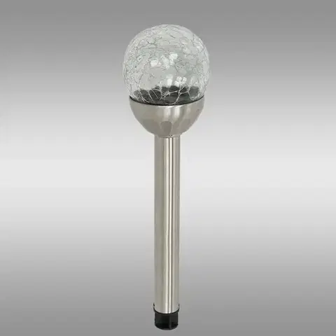Solárne dekoračné lampy Solárna lampa INOX 8CM CRACK EKO0609