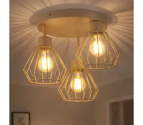 Svietidlá  Prisadený luster AUDREY 3xE27/60W/230V béžový LM-3.242/TAUPE