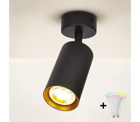Svietidlá BRILAGI - LED stmievateľné bodové svietidlo SELE 1xGU10/4,8W/230V čierna/zlatá BG0629+AI2382