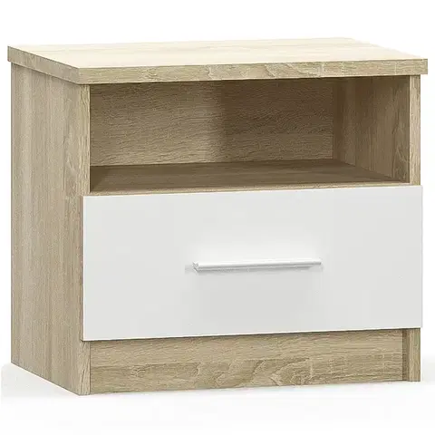 Nočné stolíky NABBI Mateo N nočný stolík (2 ks) dub sonoma / biela