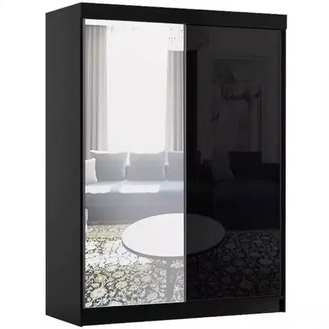 Šatníkové skrine Skriňa Samba 120 cm čierna lask