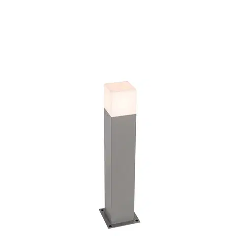 Zahradne stlpove lampy Vonkajšia lampa 50 cm sivá so zemným hrotmi a káblovou objímkou - Denmark