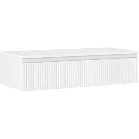 Kúpeľňový nábytok MEXEN/S - Rivel kúpeľňová skrinka pod umývadlo 100 cm s doskou, 1 šuplík, reliéf, biela mat 91A20-10023-1-BFC01