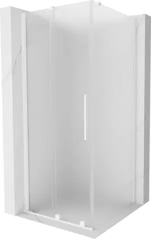 Sprchovacie kúty MEXEN/S - Velár sprchovací kút, posuvné dvere 100 x 100, dekor, biela 871-100-100-31-20