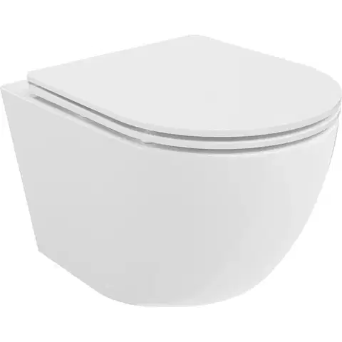 Záchody MEXEN/S - Lena Závesná WC misa Rimless Tornado vrátane sedátka s slow slim, duroplast, biela lesk 30220300T