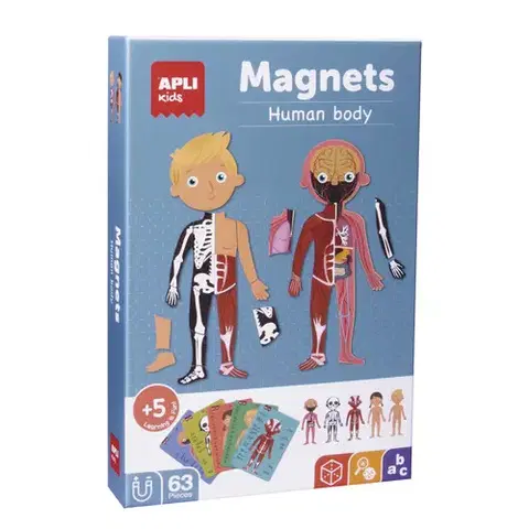 Magnetické hry APLI APLI Krabička s magnetmi -Ľudské telo