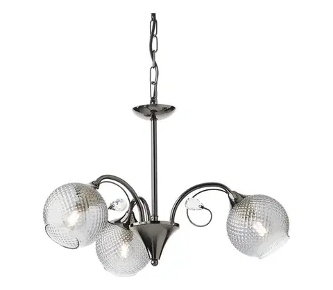 Svietidlá Redo 02-972 - Luster na reťazi ASPERA 3xE14/28W/230V priemer 52 cm čierny 02-972