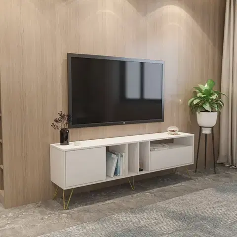 TV stolíky TV stolík Mistico (180) - White, Gold