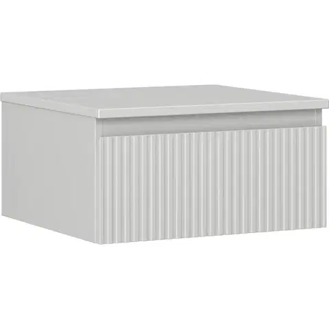 Kúpeľňový nábytok MEXEN/S - Rivel kúpeľňová skrinka pod umývadlo 50 cm s doskou, 1 šuplík, reliéf, šedá mat 91A20-05023-1-BFC62