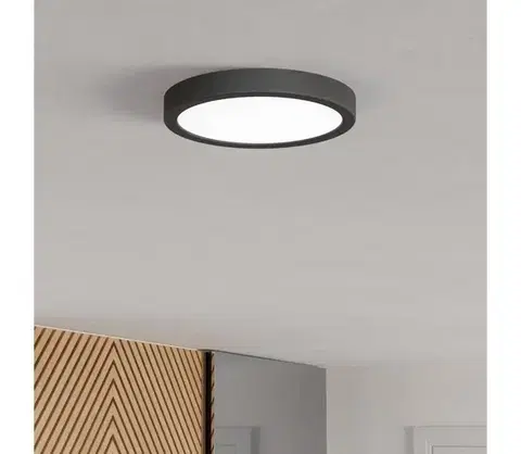 Svietidlá Eglo 901298-LED Stropné svietidlo FUEVA LED/11,5W/230V 2700/4000/6500K pr.21,1cm čierne 901298