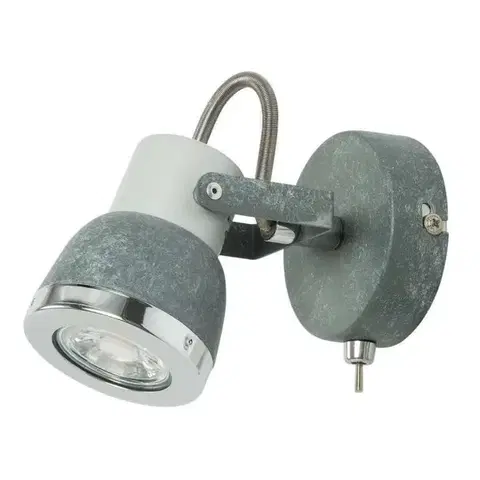 Nástenné svetlá Sivá kovová nastaviteľná nástenná lampa 50W GU10 Sabynio Globo