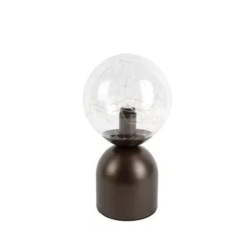 Stolné lampy Stolná lampa Hotel Chic tmavý bronz s čírym sklom vrátane svetelnej šnúry E27 - Pallon Trend