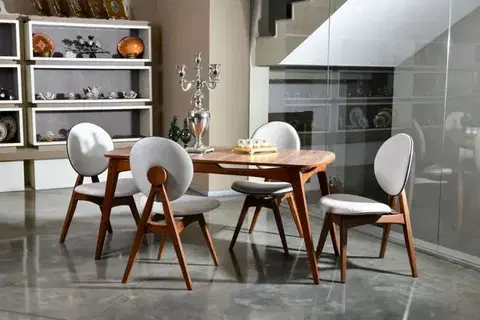 Jedálenské sety Set stola a stoličiek (5 kusov) Touch Wooden - Cream