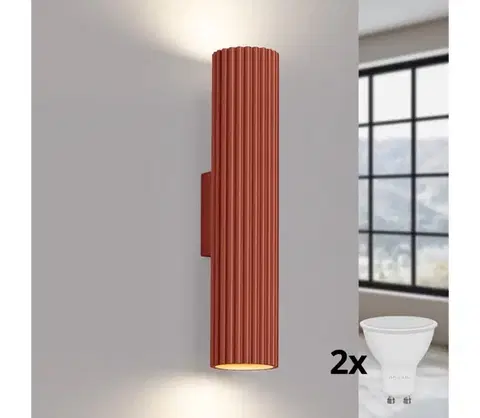 Svietidlá BRILAGI - LED nástenné svietidlo CRESTO 2xGU10/10W/230V 30 cm červené BR.1634